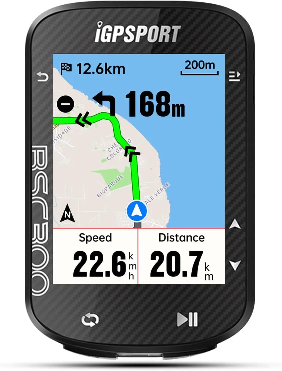 BSC300 Bike Computer, Offline MAP Navigation Off Course Warning 8GB Bluetooth ANT+ Wireless GPS Cycling Computer IPX7 W