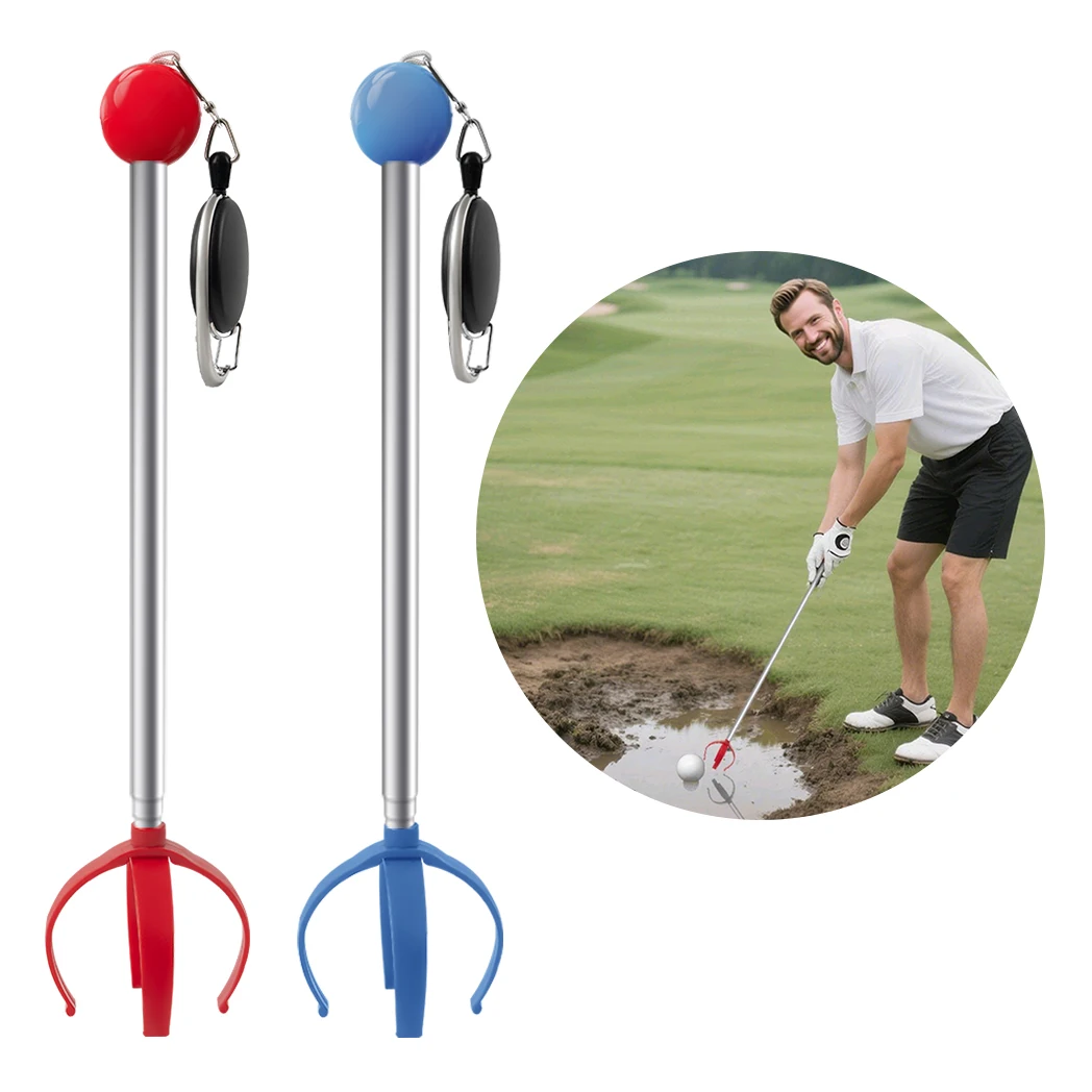 Caiton 1PC Park Golf Ball Retriever (Red/Blue Opt) – Telescopic Golf Grabber, Ball Grabber Tool Golf, Golf Accessories
