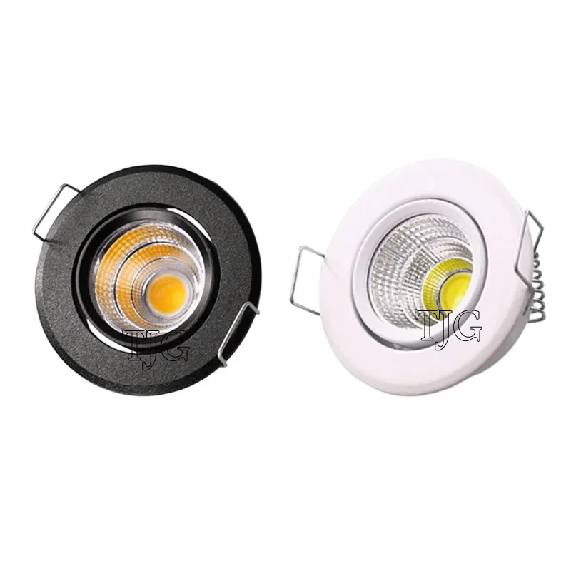Aluminum Round LED Dimmable Ceiling Downlight 3W AC85-265V Recessed LED Spot Light Led Bulb Cutout 45mm With Driver