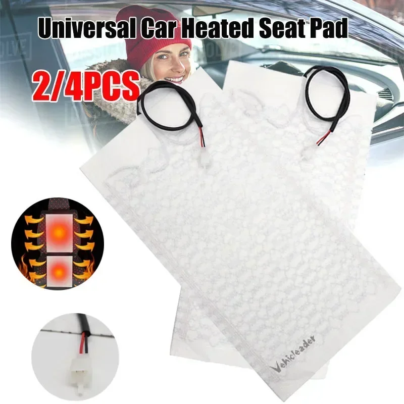 2x/4x12V Universal Car Heated Seat Covers Pad Carbon Fiber Heated Auto Car Seat Heating Pad Winter Warmer Heater Mat  48cmx28cm