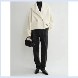 Nordic niche style curved green fruit collar 25 year early spring new loose knitted wool cardigan jacket