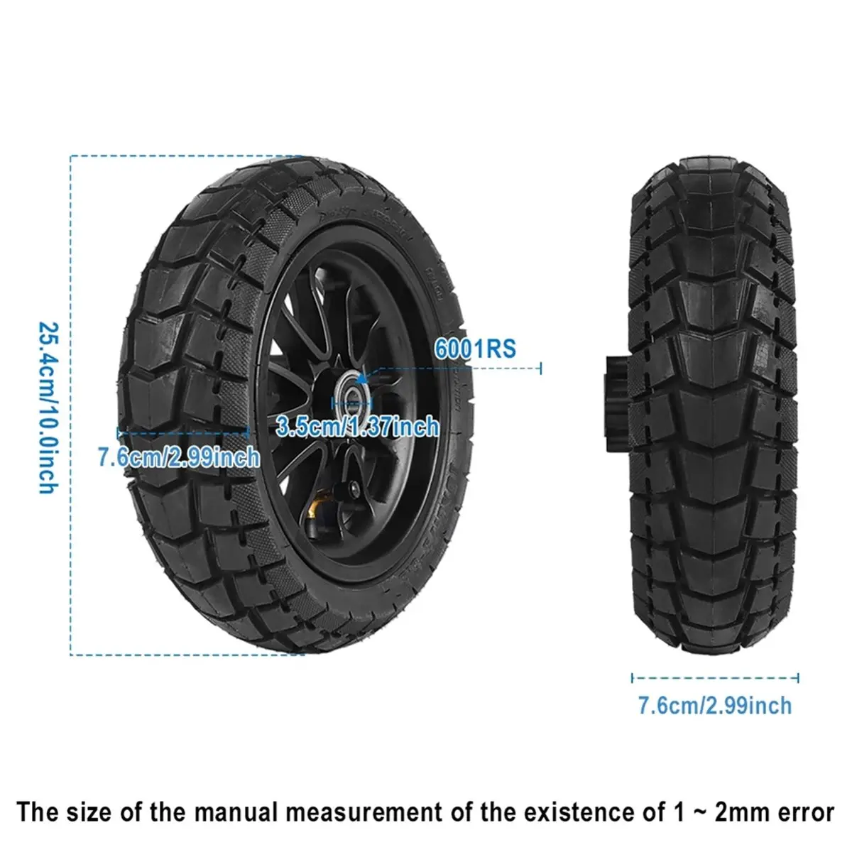 T34C 10x2.75-6.5 Front Wheel Assembly for A1 Electric Scooter Tire Accessories