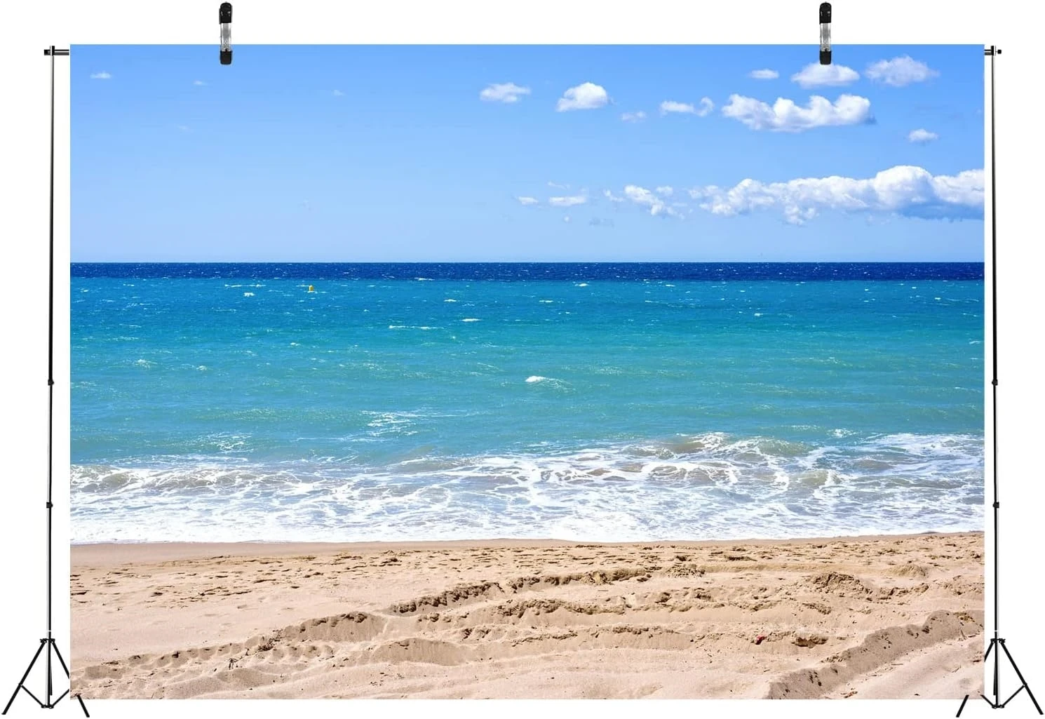 Tropical Beach Ocean Wave ฤดูร้อน Blue Sea Beach Hawaiian Sandy ฉากหลังพื้นหลังสตูดิโอถ่ายภาพที่สวยงาม