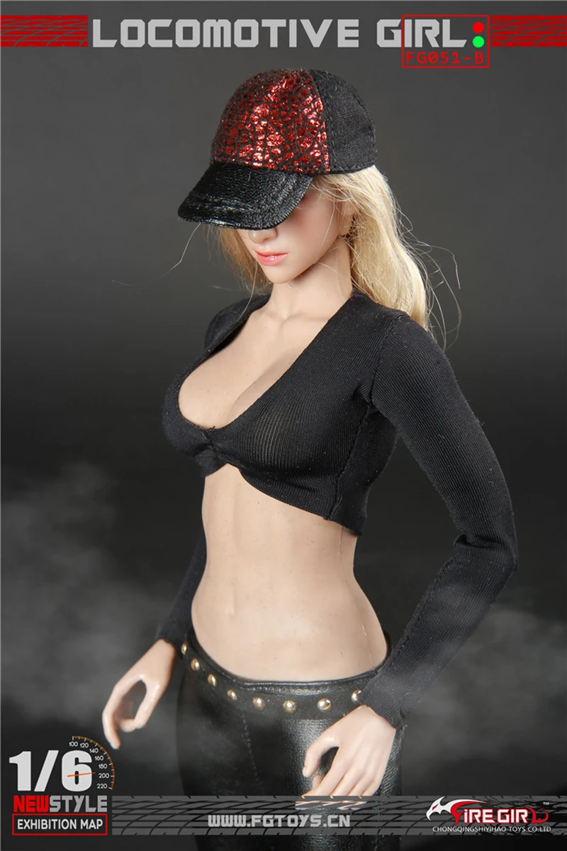 Fogo menina brinquedos fg051 1/6 feminino soldado tendência sexy jaqueta de couro apertado camiseta boné de beisebol calças para 12 ''figura de ação corpo