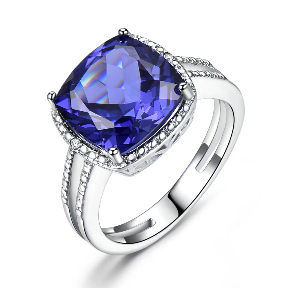 

Luxury Tanzanite Rings For Women Female Engagement Genuine Solid 925 Sterling Silver Jewelry Christmas Gift With Box