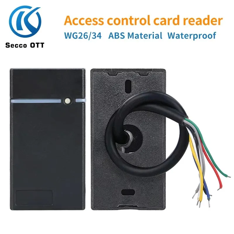 

Mini 125khz card access control reader waterproof nfc reader 13.56mhz wiegand 26/34 small card reader for access control systems