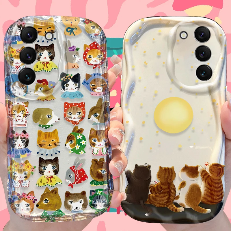 Childlike Animal Portraits Case for Samsung Galaxy S26 S25 S24 Plus S23 Ultra S22 S21 S20 FE A73 A71 4G A57 A56 A55 A54 5G Cover