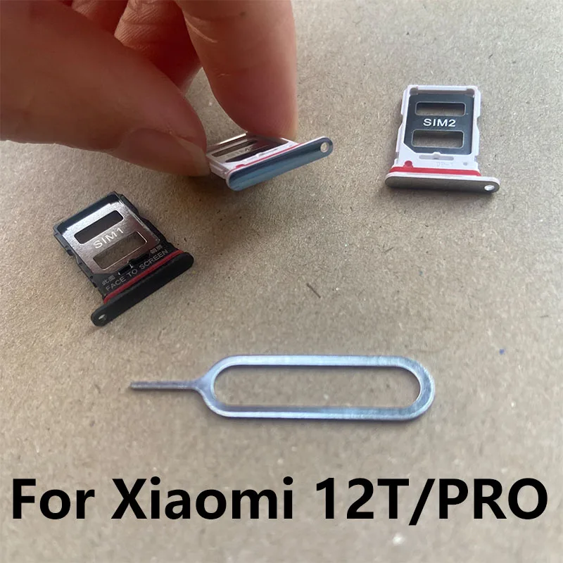 

New For Xiaomi MI 12T Pro MI12T Sim Card Tray Slot Holder Socket Adapter Connector Repair Parts Replacement