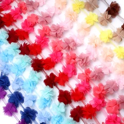 20 flowers/Strip 18 colors 5.5cm Width 3D Chiffon Flowers DIY Lace Trim Lace Ribbon Decoration Clothes Accessories