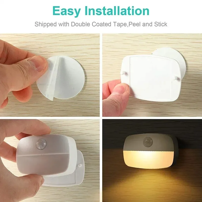 Warm LED night light Wireless motion sensor Battery night light Suitable for room corridor closet wine cabinet light