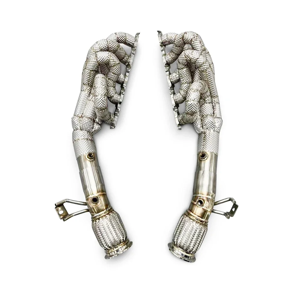 

High Performance with Heat Shield Exhaust Downpipe for Lamborghini Huracan LP580 LP610 5.2l 2014-2018Stainless Steel Car Exhaust