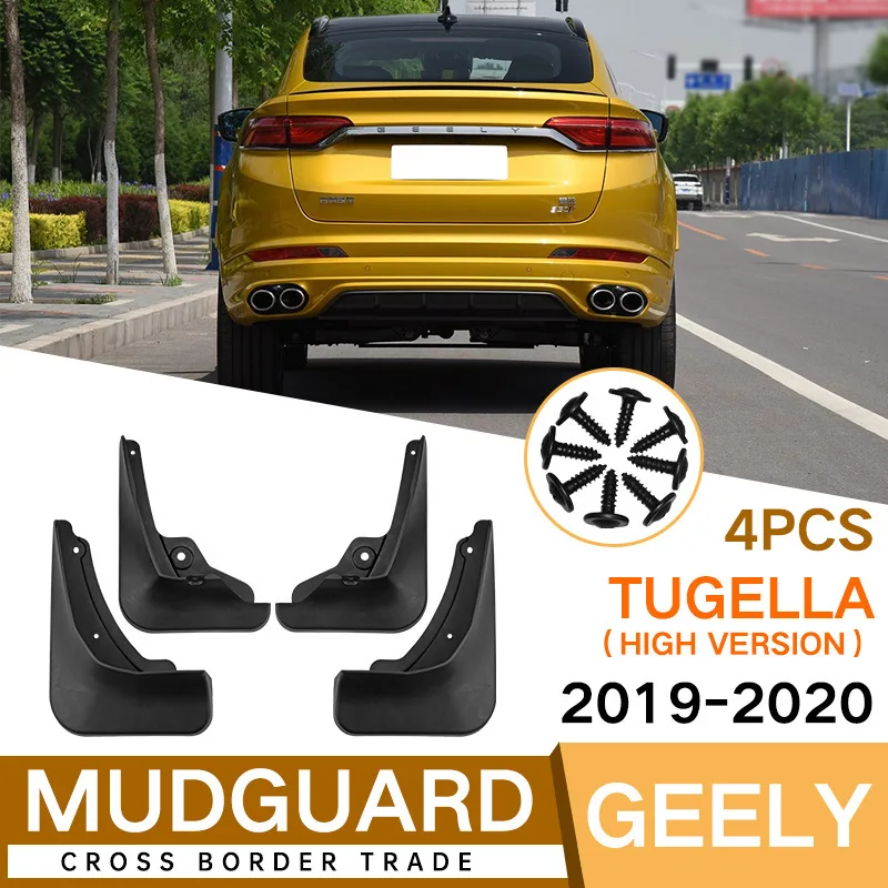 For Geely Tugella 2019-2020 Mud Flaps Custom Fit Splash Guards Front Rear Wheel Auto Exterior Decor Accessories