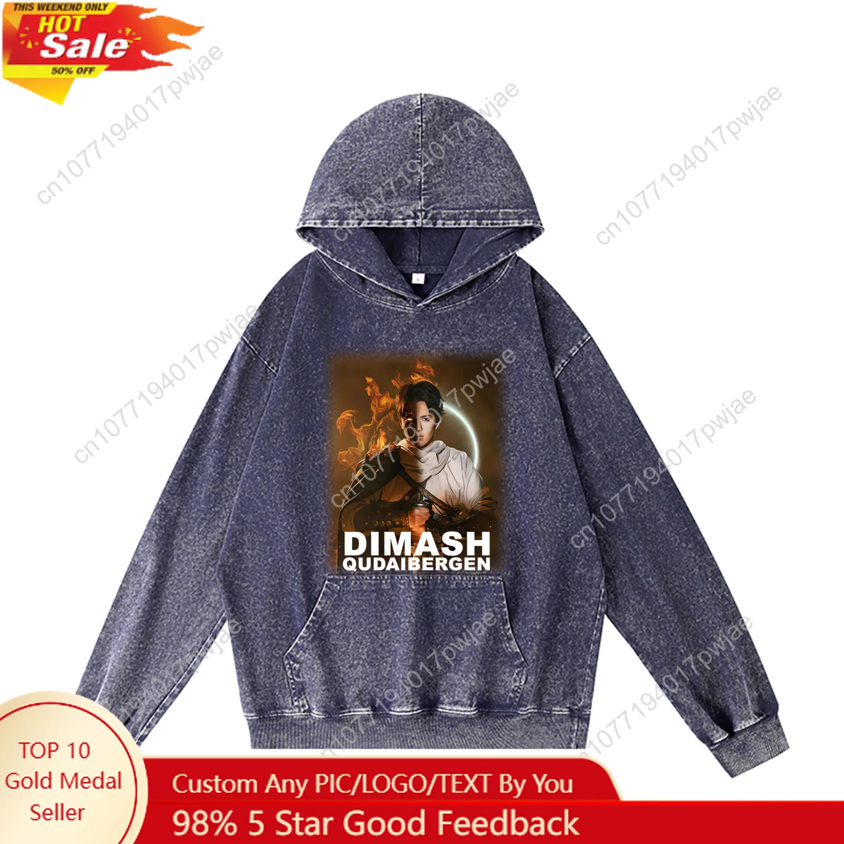 

Dimash Qudaibergen Hoodie Hooded Sweatshirt Men Woman Vintage Pullover Sweatshirt With Pocket Oversized Customized Top