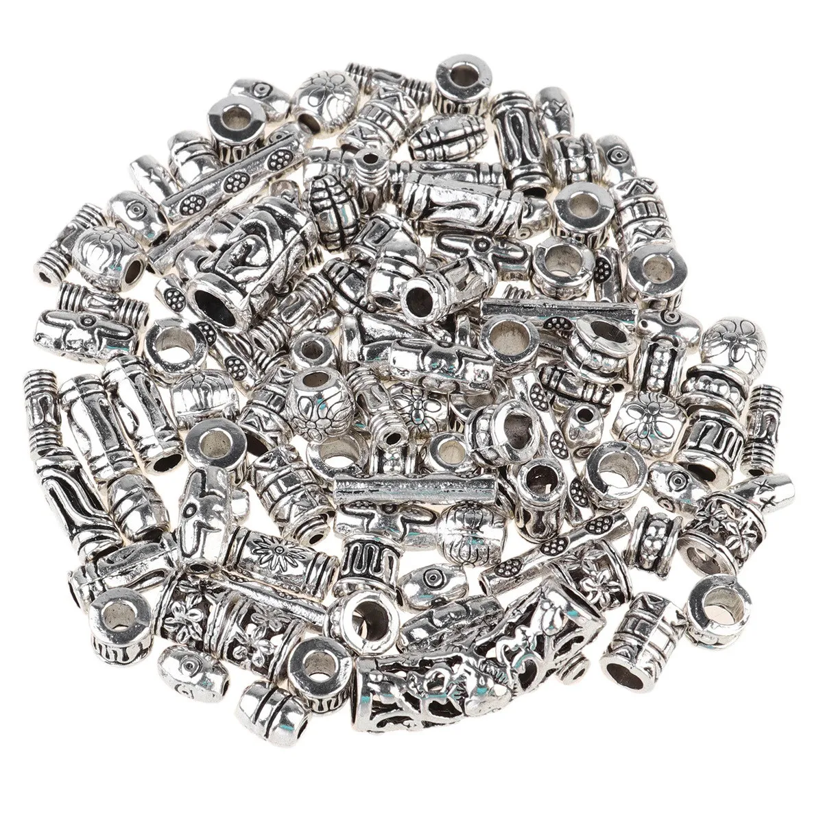 

100G Tibetan Silver Beads Jewelry Making Kit for DIY Bracelet Necklace Earring Craft Alloy Handmade Accessories Flower Bead