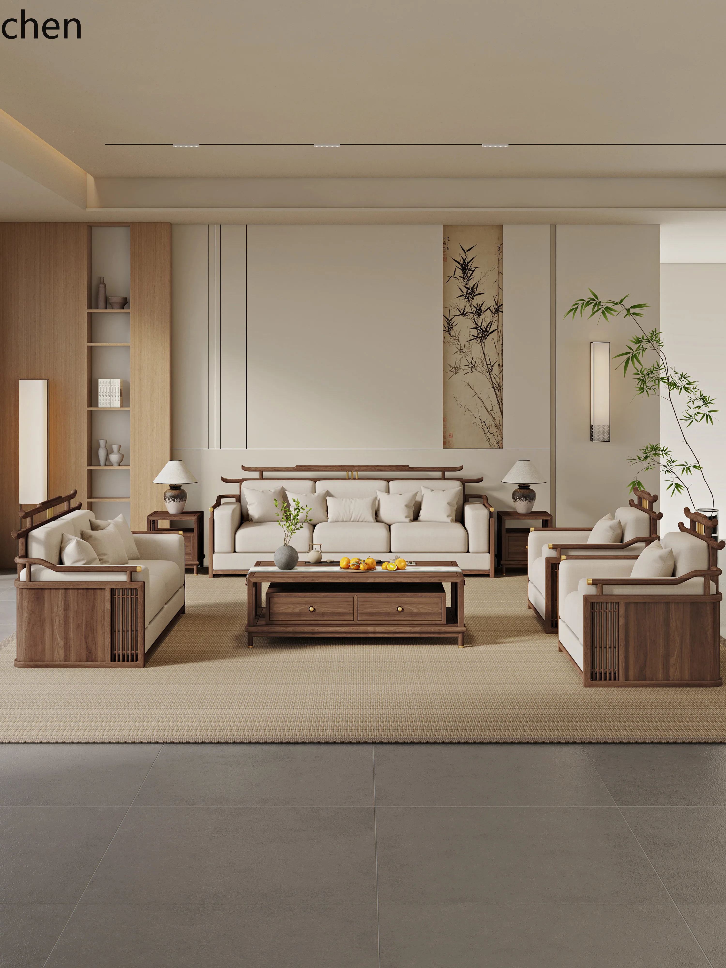 Ht Solid Wood Sofa … - image