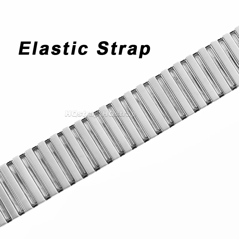 Elastic Stainless Steel Strap 18mm 20mm 22mm Stretch Expansion Bracelet Metal Adjustment Width Wristband Silver Band Accessories