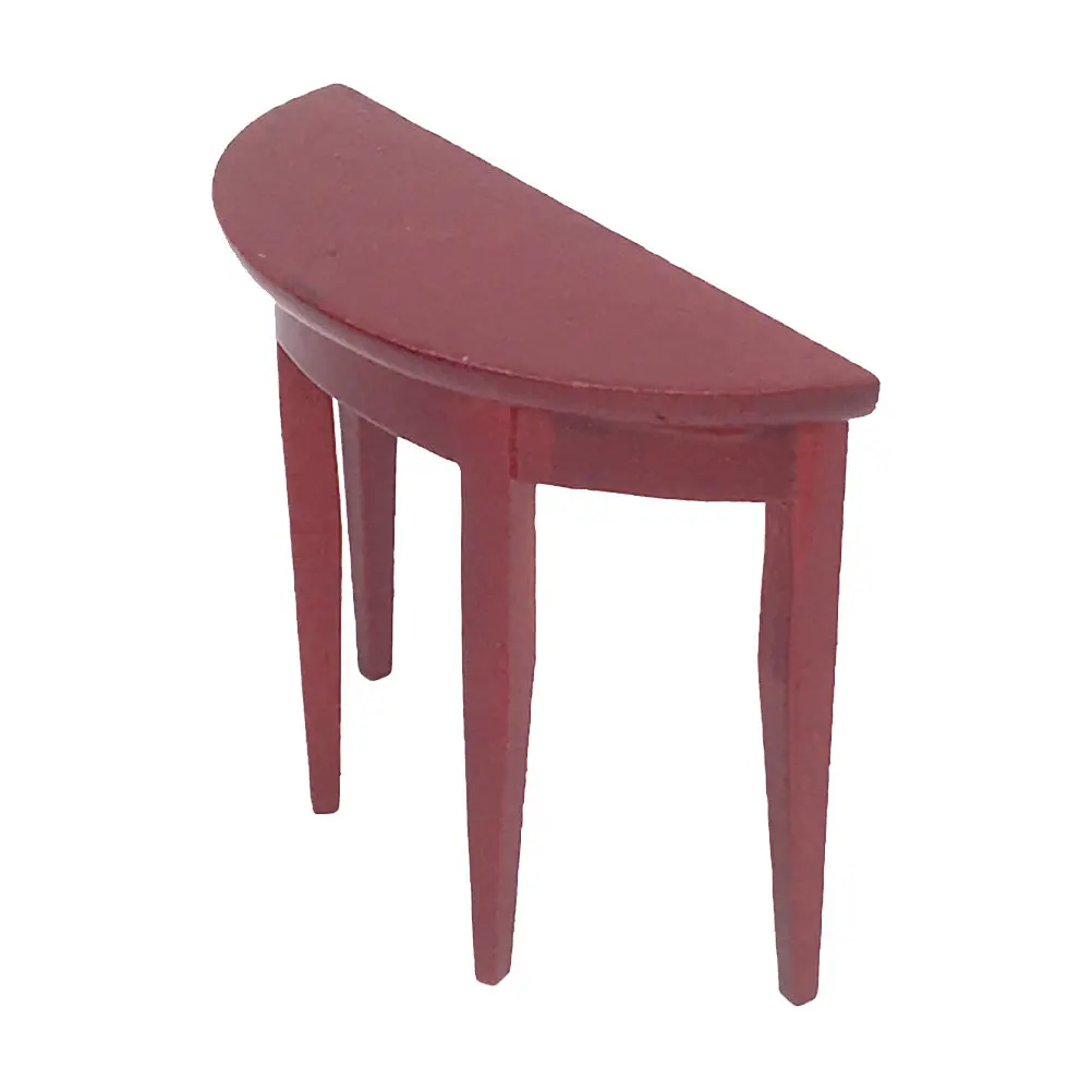 

Премиум-столик из массива дерева полукруглой формы, идеально подходящий для миниатюрных домиков 1:12, элегантный и простой дизайн, мини-мебель для детской комнаты своими руками