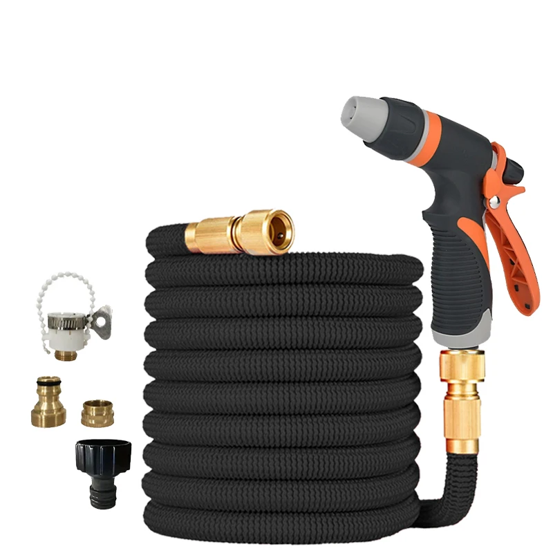 Expandable Magic Garden Watering Hose High Pressure 25FT-125FT Multi-Function Nozzle Spray Cleaning Gun for Car Washing