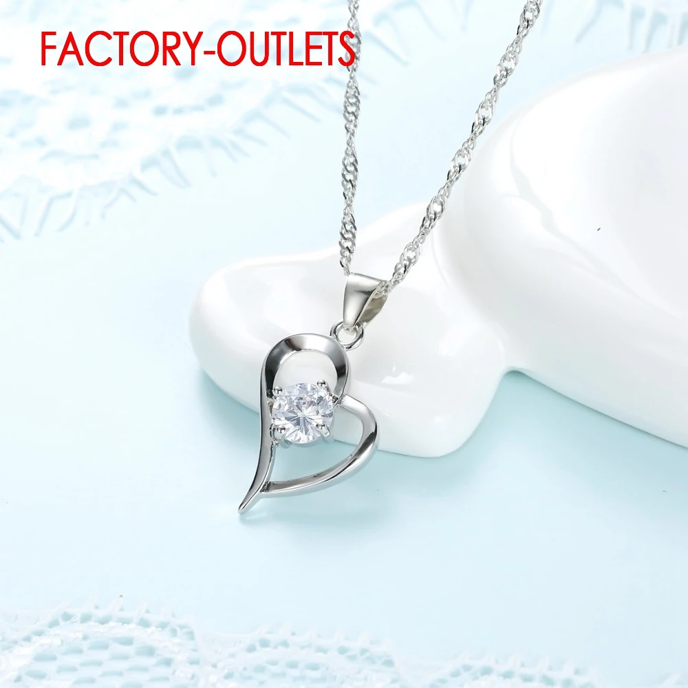 925 Sterling Silver Bridal Jewelry Sets Heart Pattern Romantic Style CZ Crystal Women Girls Engagement Anniversary Wholesale