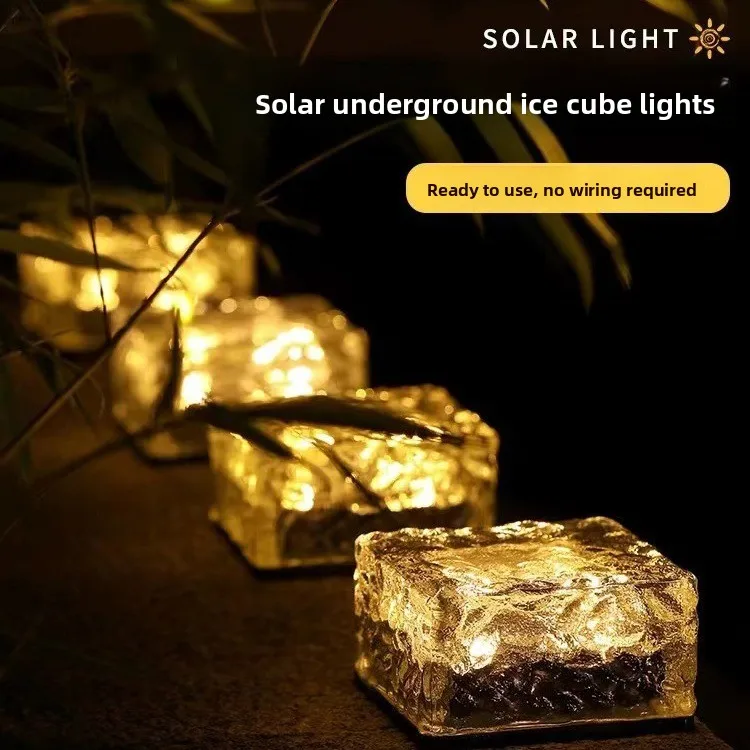 

Solar-powered garden decoration outdoor courtyard buried waterproof lawn ice brick LED night light