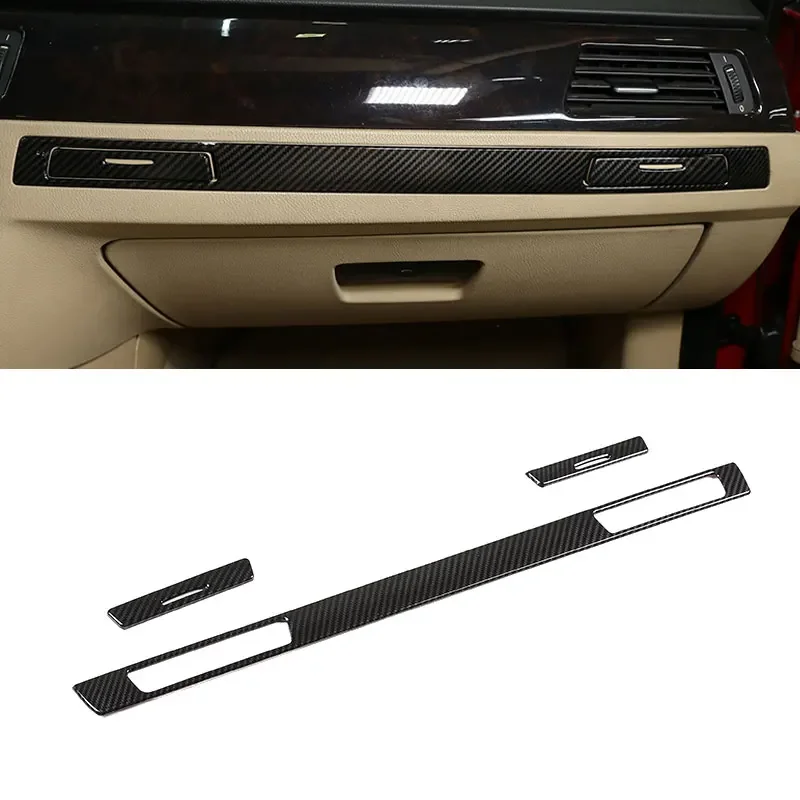 

LHD For BMW E90 E92 E93 2005-2012 ABS Carbon Fiber Texture Center Console Glove Box Water Cup Holder Panel Cover Trim Strip