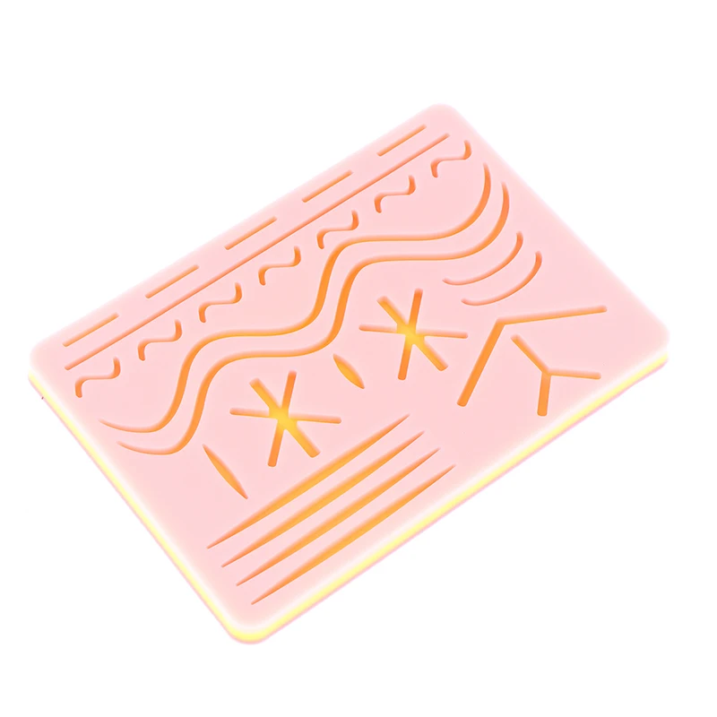 Medical Silicone Suture Practice Pad, Skin Suture Kit Training Model, Surgical Suture Pad, Human Traumatic Skin Model