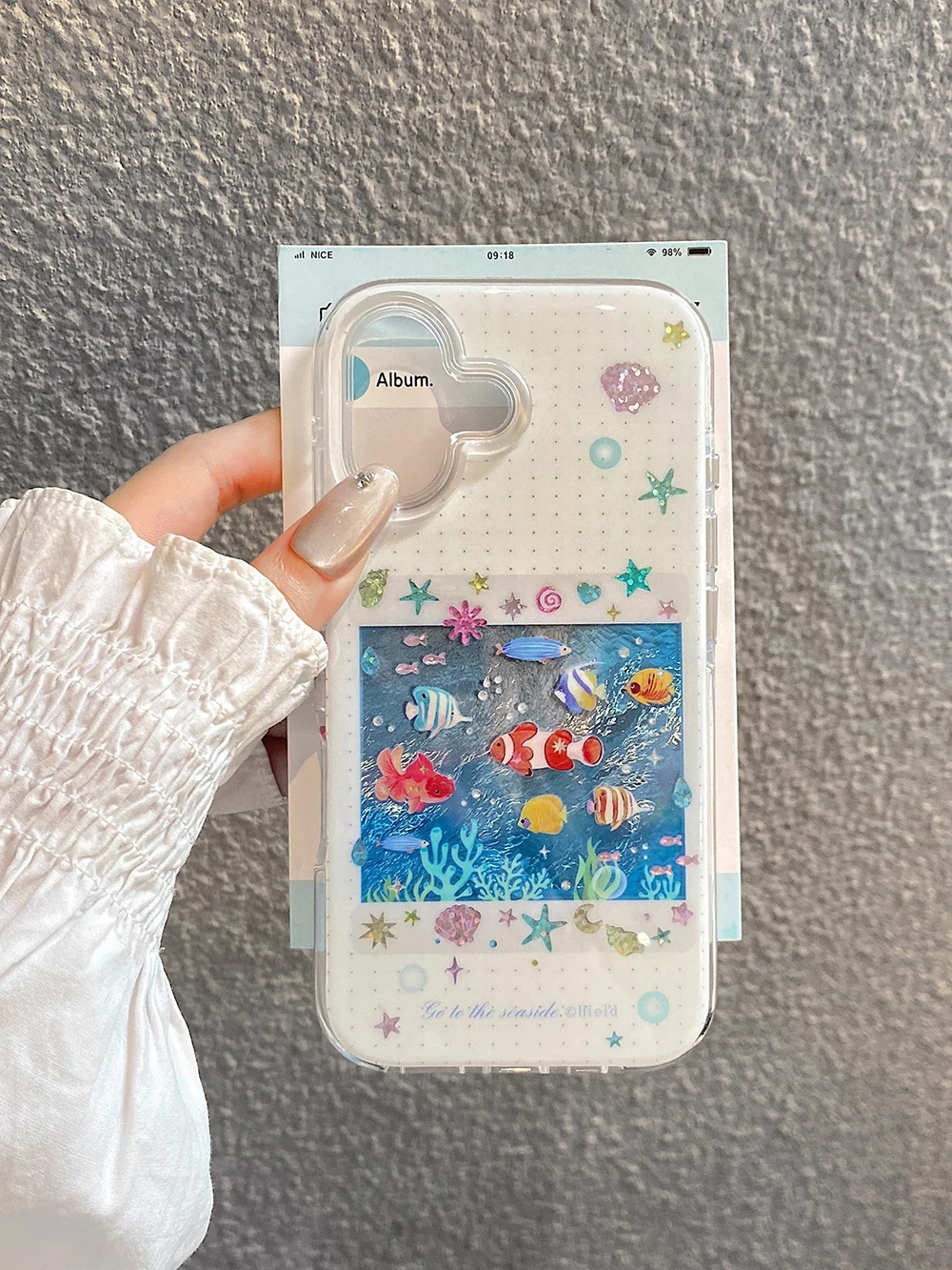Niedliche koreanische blaue Ozean-rote Karpfenfisch-Handyhülle für iPhone 14 15 16 17 Pro Max 13 15pro, weiche, stoßfeste Abdeckung für iPhone 16 Hülle – Detail 5
