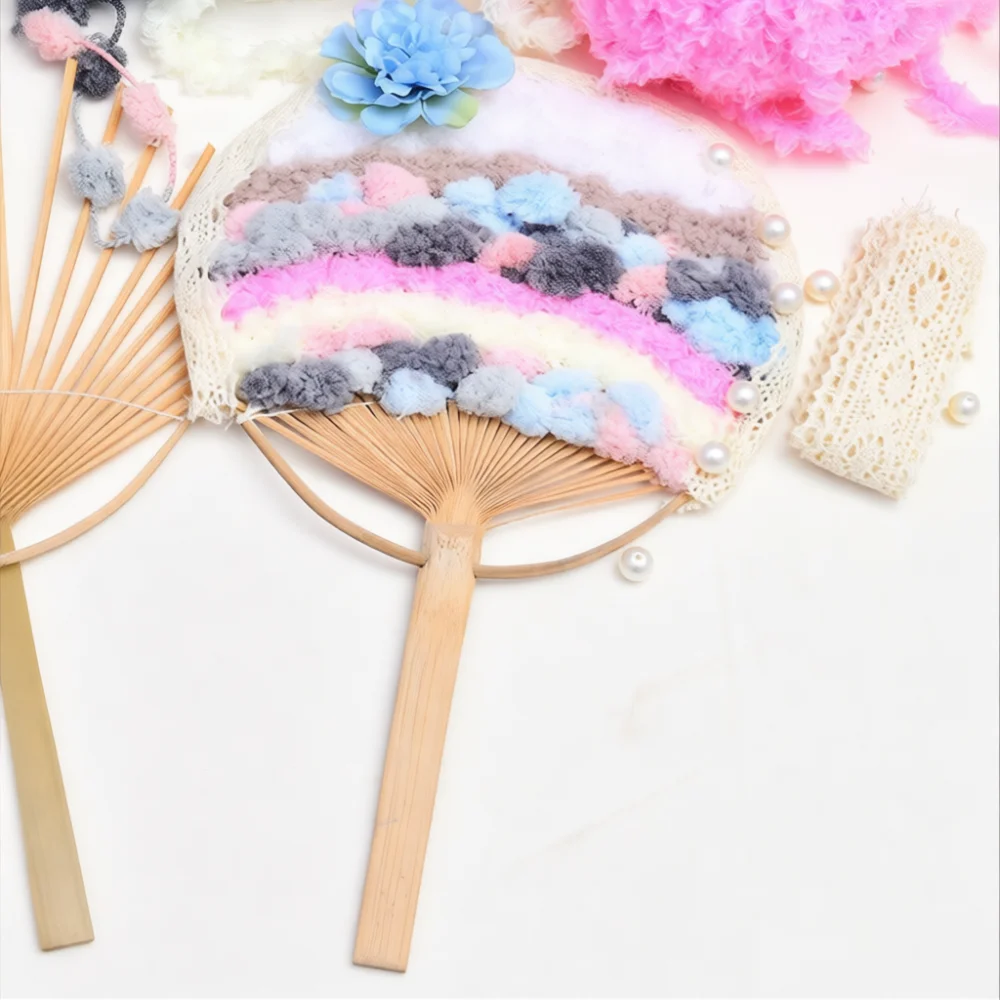 Traditional Style Bamboo Fan DIY Craft Material Package Handmade Weaving Projects For School Students Party Decoration