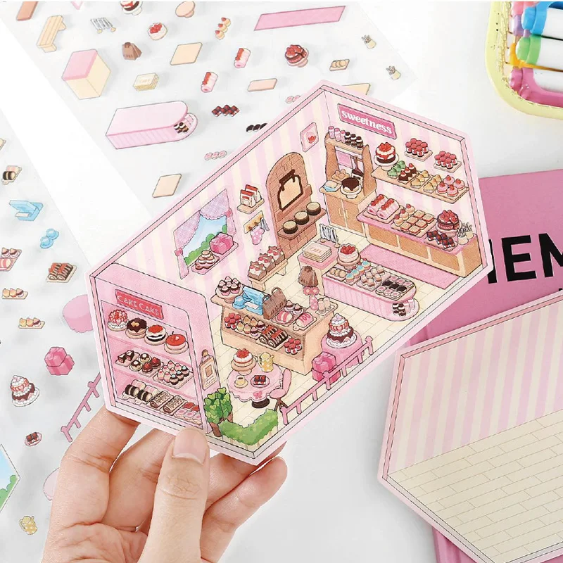 Mr Paper 12Pcs/bag sticker scene 2.5D scenery sticker stationery sticker kawaii DIY handbook entertainment image 4