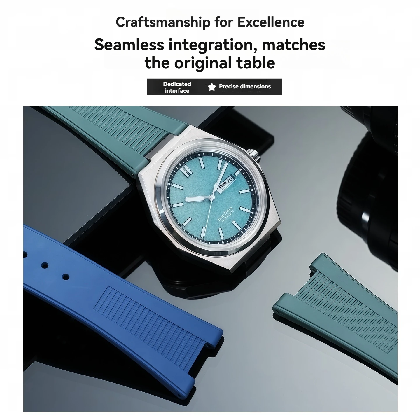 Suitable for PP Patek Philippe watchband Nautilus 5711/5712/5726/ 5980 notched fluorine rubber strap replacement accessories