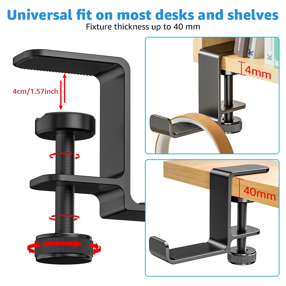 Headphone hanger Multi functional aluminum alloy headphone stand portable desktop punching free bag hanging rack