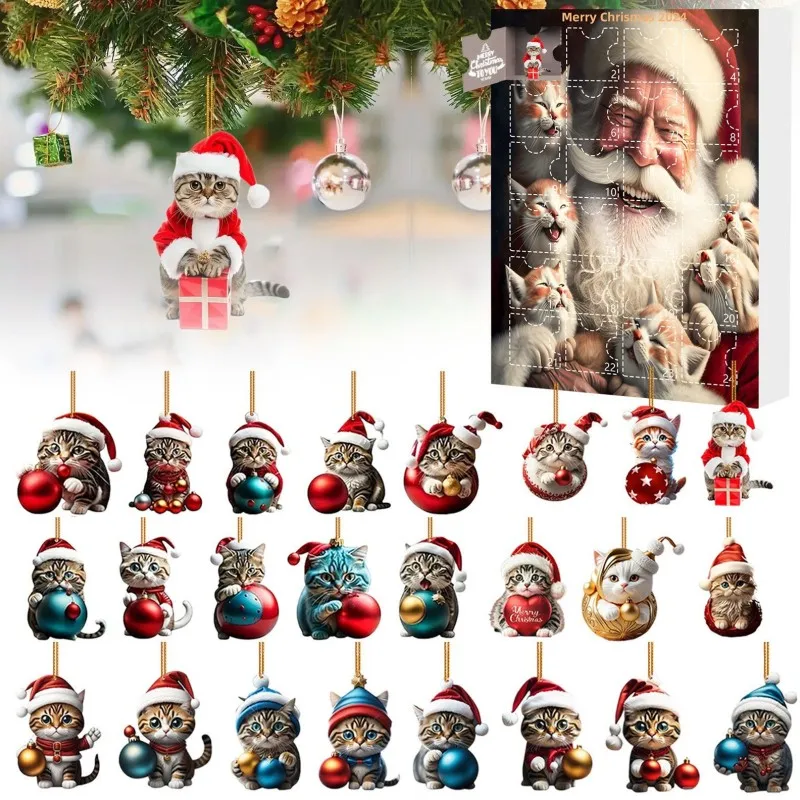 Calendario de Adviento, regalo de fantasía, calendario de Adviento para niñas, niños, Navidad, 24 días, regalo de cuenta atrás para Navidad, decoración navideña