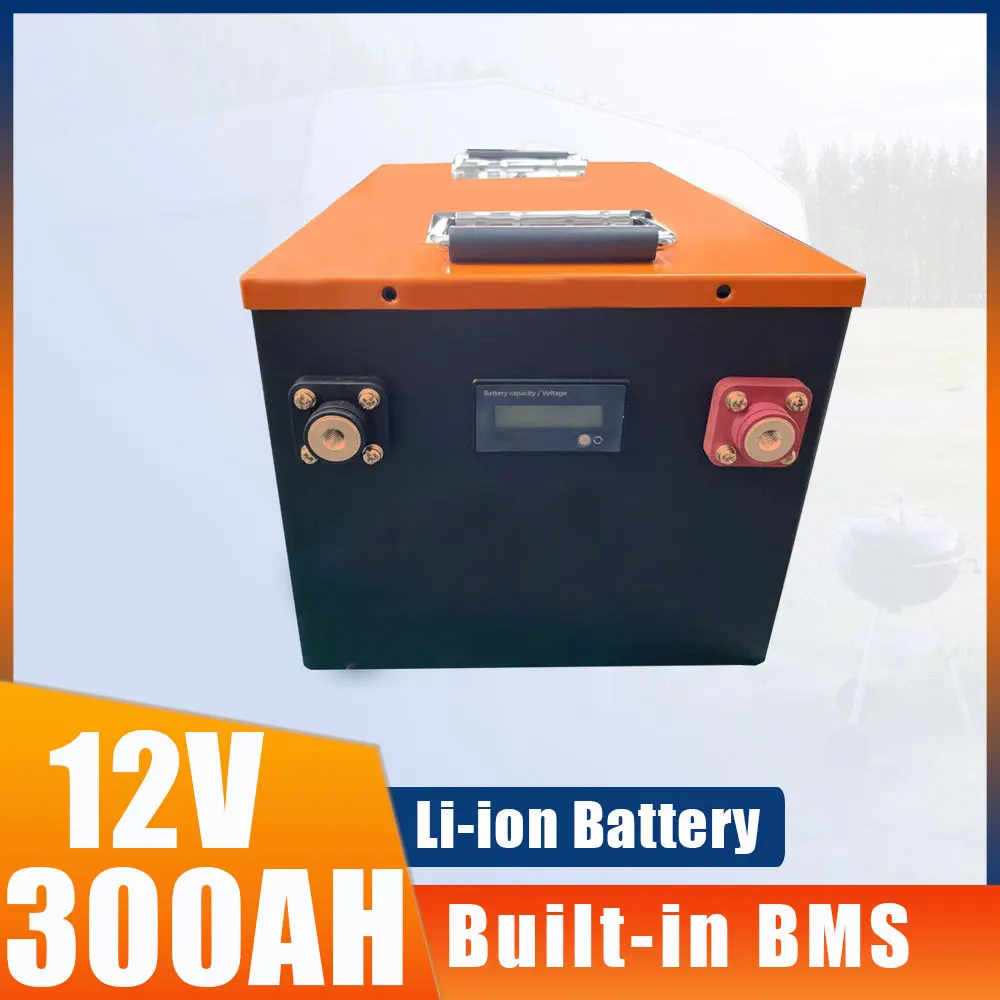 Metal Shell 12V 300Ah li-ion LCD display Lithium Polymer Battery Perfect for Electric Boat Solar System Energy Storage RV