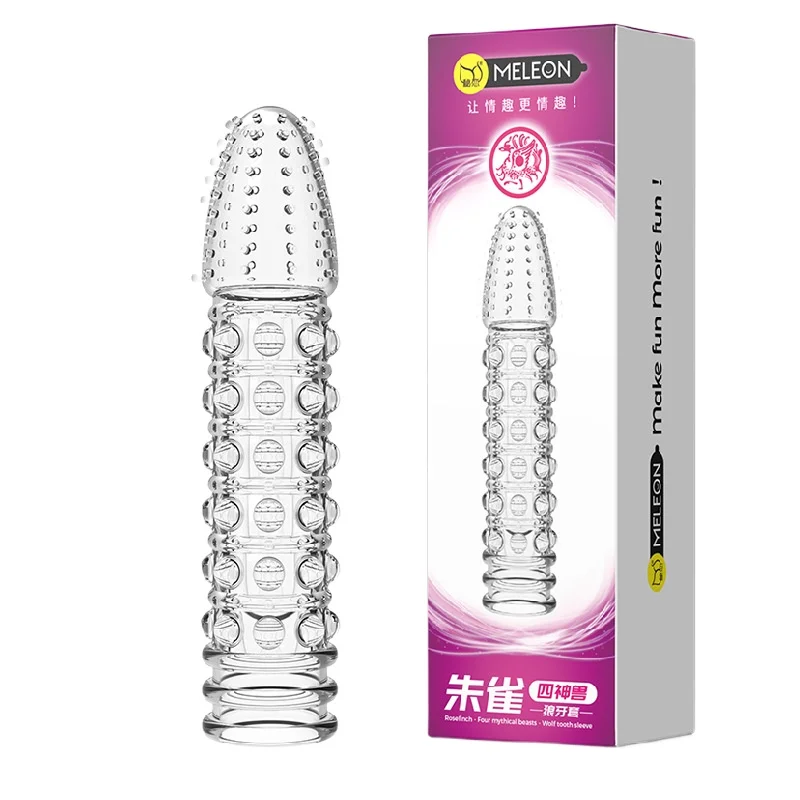 Male Penis Extension Sleeves Reusable Condoms Dick Sperm Lock Cock Rings Dildos Cover Adult Sex Toys For Men Delay Ejaculation