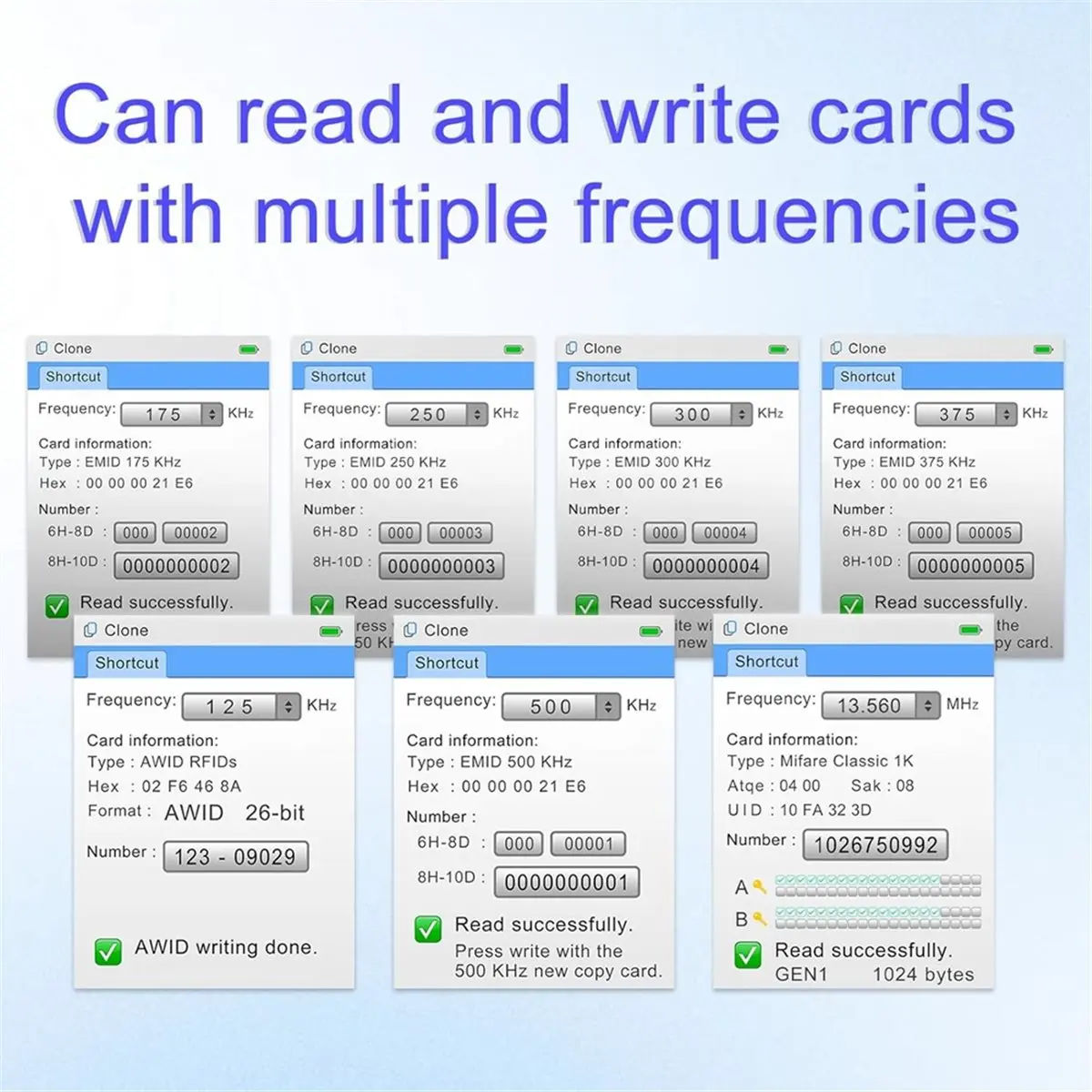 HGHO X7 NFC RFID Card Copier Reader Writer Duplicator for Mulit Frequency Read and Writer Smart Card Programming Card