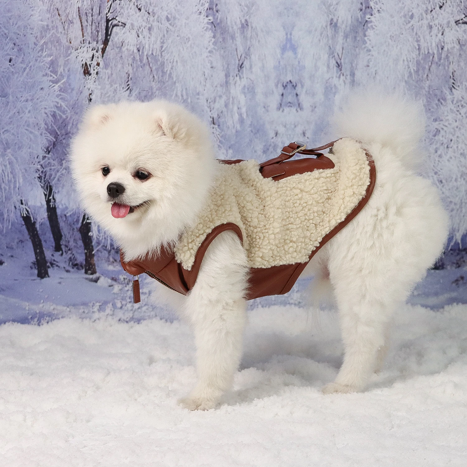 Dog Jackets Warm Plush Dog Vest for Winter， Soft Sherpa Fleece Sweater for Small dog Cat Cute Puppy for Autumn Winter Cold Weath