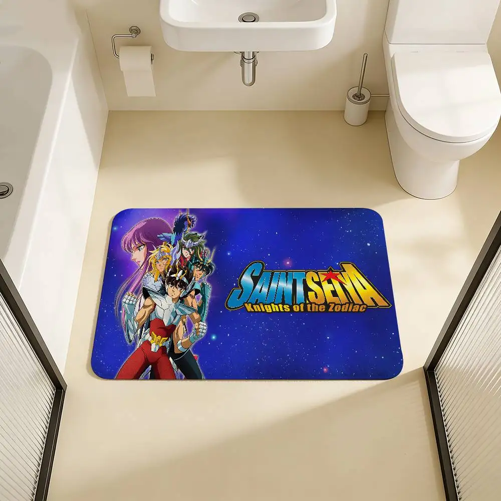 Retro S-Saint S-Seiya Bathroom Mat Anti-slip Absorb Water Long Strip Cushion Bedroon Mat Welcome Doormat