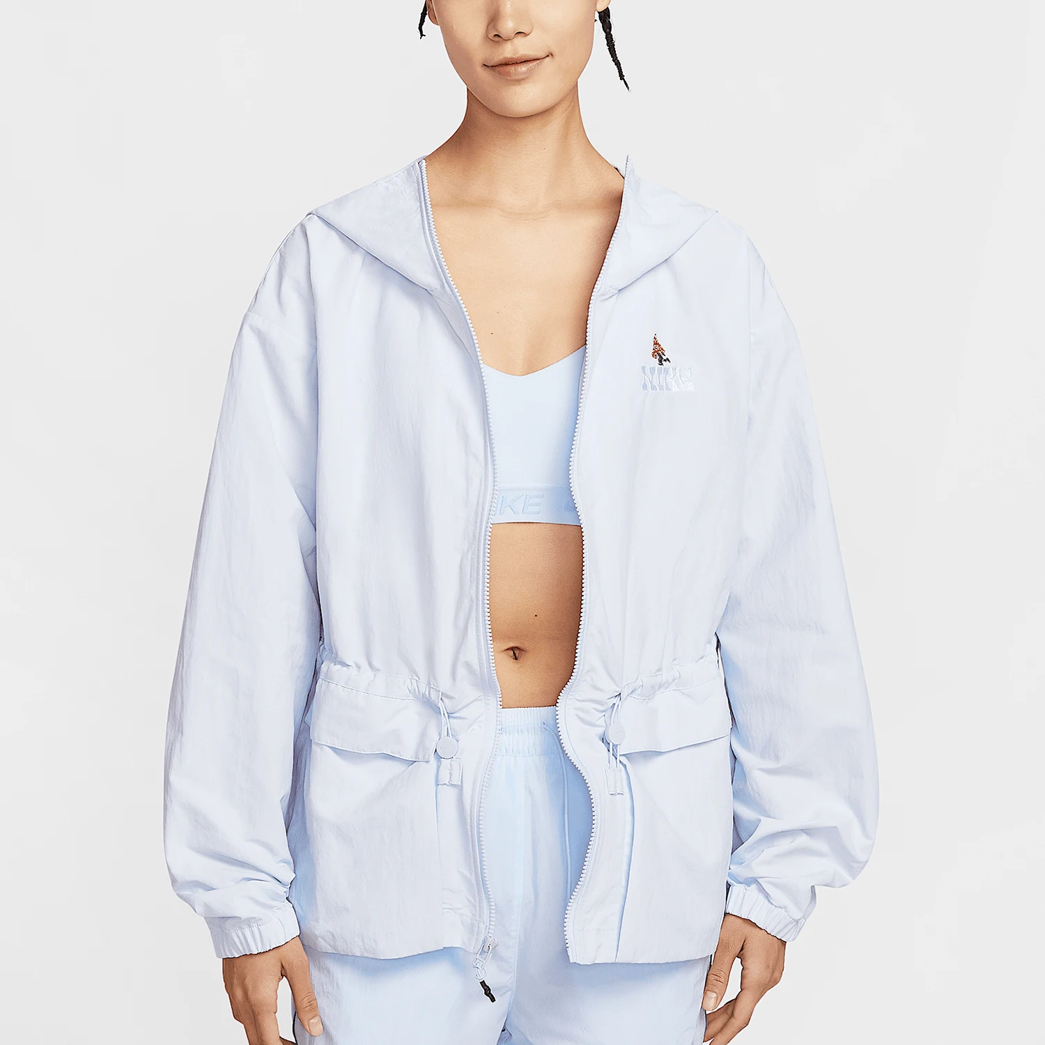 

Nike genuine Sportswear Women's Hooded Woven Waist-Cinching Jacket IF0609-085