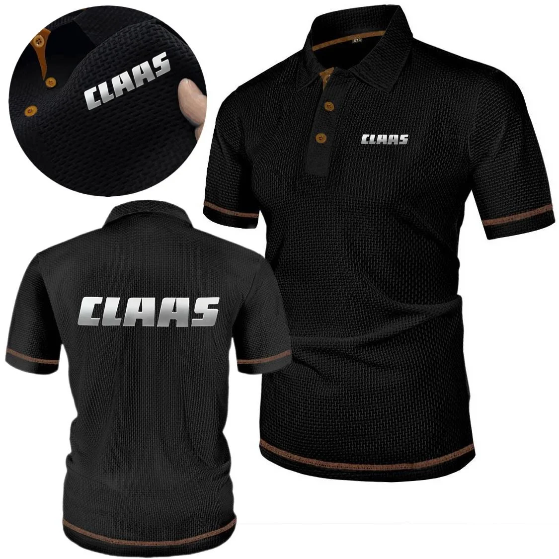 Polo Shirts Claas Agriculture Tractor Men Ice Silk Tees Bone Flower Breathable Soft POLOS Youth Streetwear Versatile Tshirt Tops