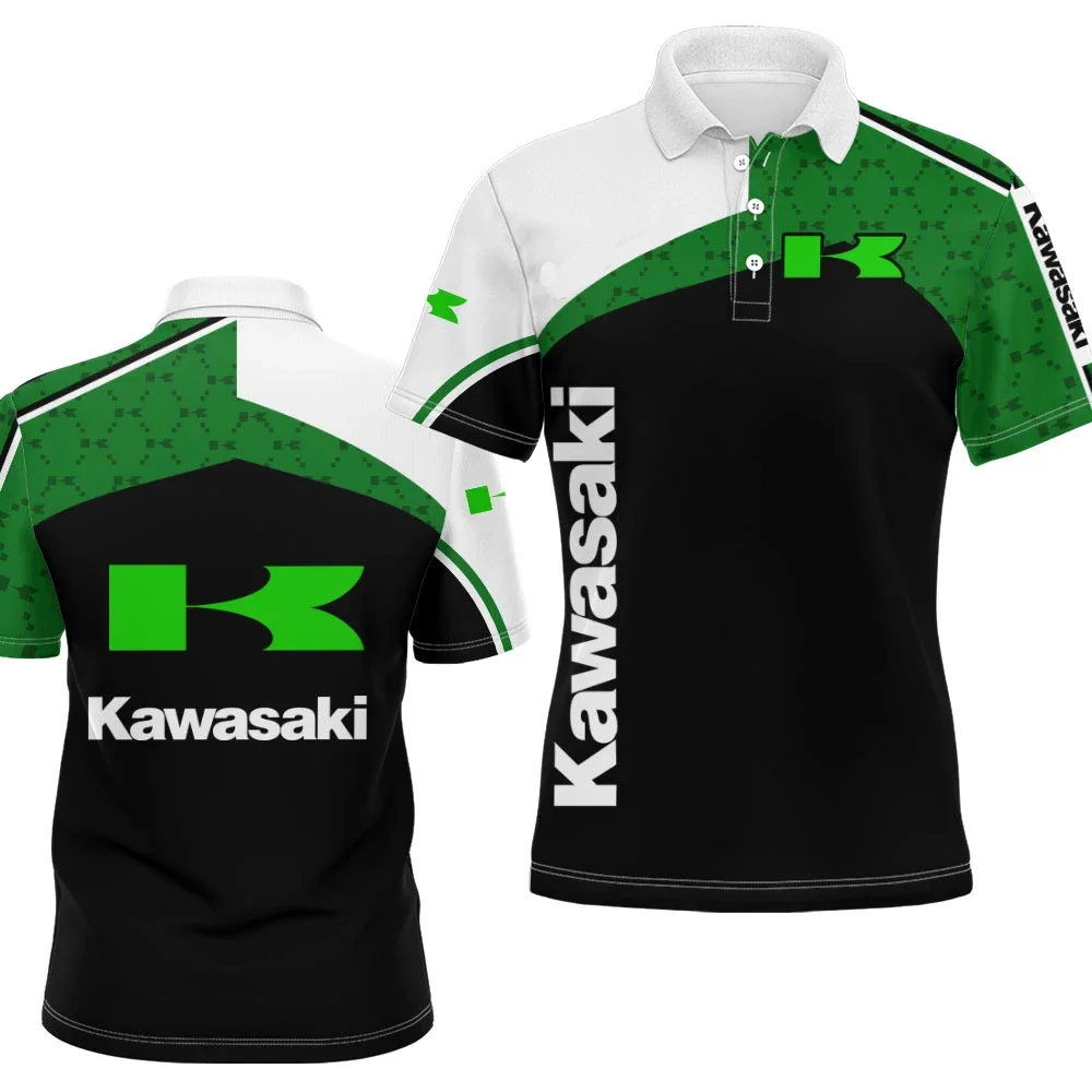 

2025 Summer Kawasaki Motorcycle 3D Printed T-shirt Street Leisure Sports Fashion T-shirt