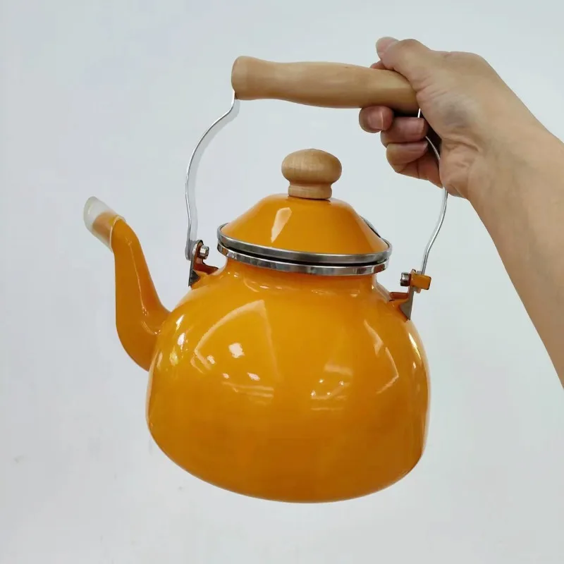 Imagem -05 - Whistling Chaleira para Água e Chá Uso Universal Cor Pura Esmalte Grosso Leite Chá Pote Panelas de Cozinha 2.5l