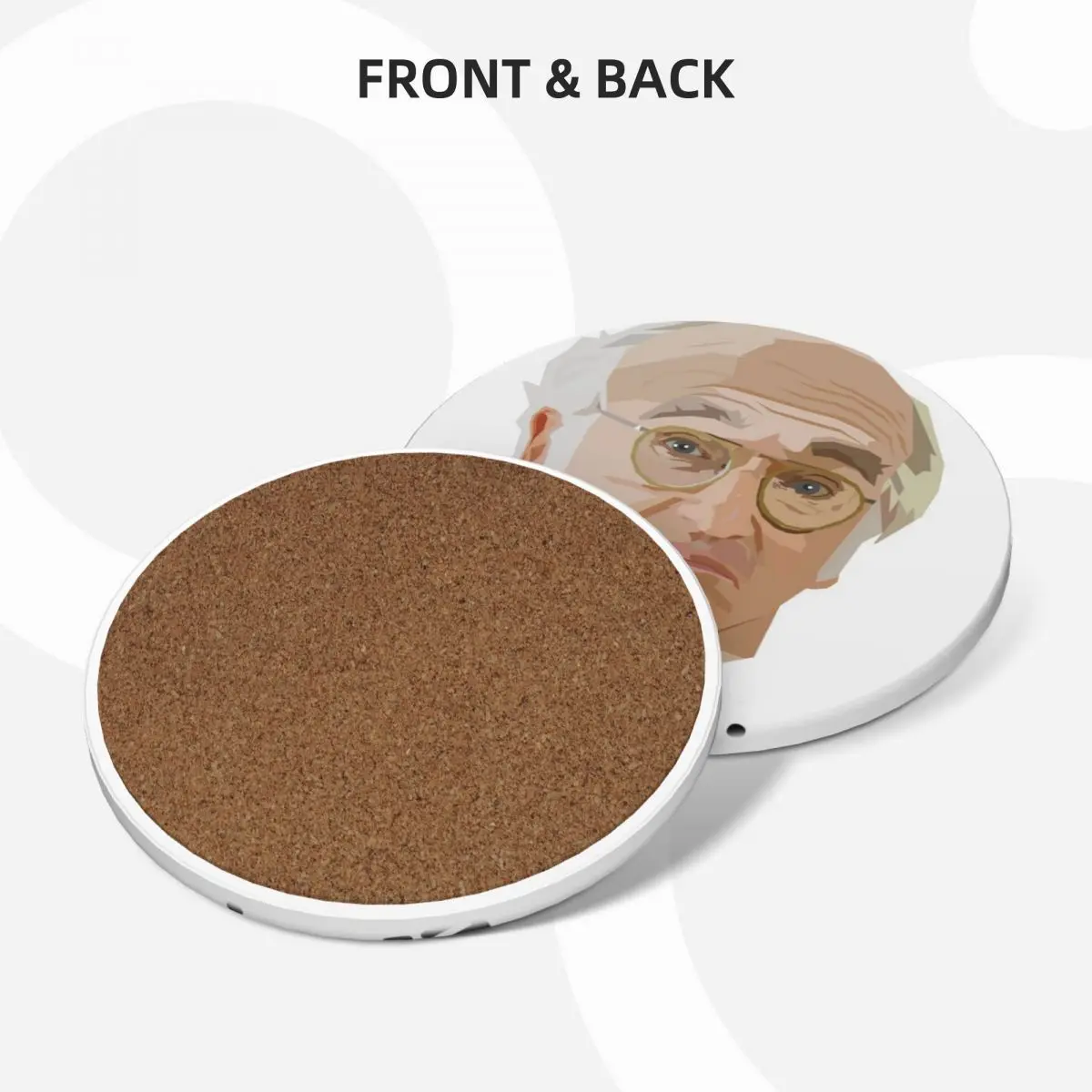 Larry David. Eh.... Ceramic Coasters (Set of 4) tea cup holder personalize Coasters