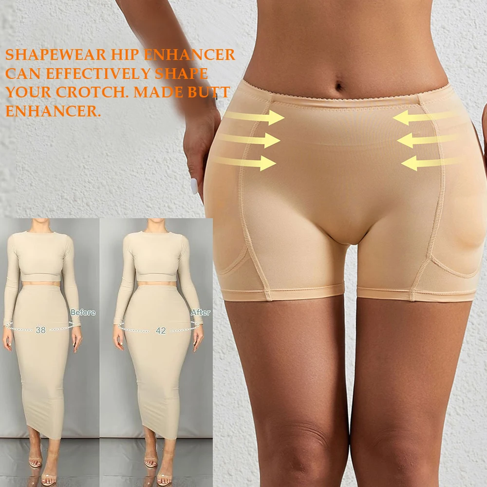Shapewear Hip Enhancer Panties for Women Removable Butt and Hips Enlargement Low Waist Body Shaper Butt Lifter Shorts