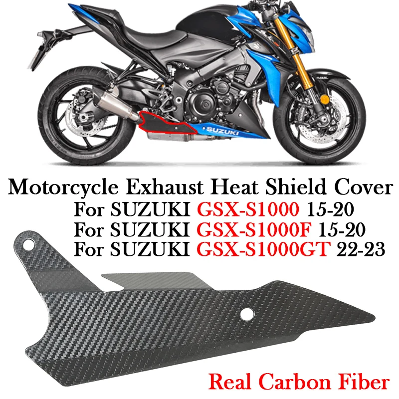 

Carbon Fiber For SUZUKI GSX-S1000 GSX-S 1000F 1000GT GSXS 1000 F GT 2015 - 2023 Motorcycle Exhaust Protector Heat Shield Cover