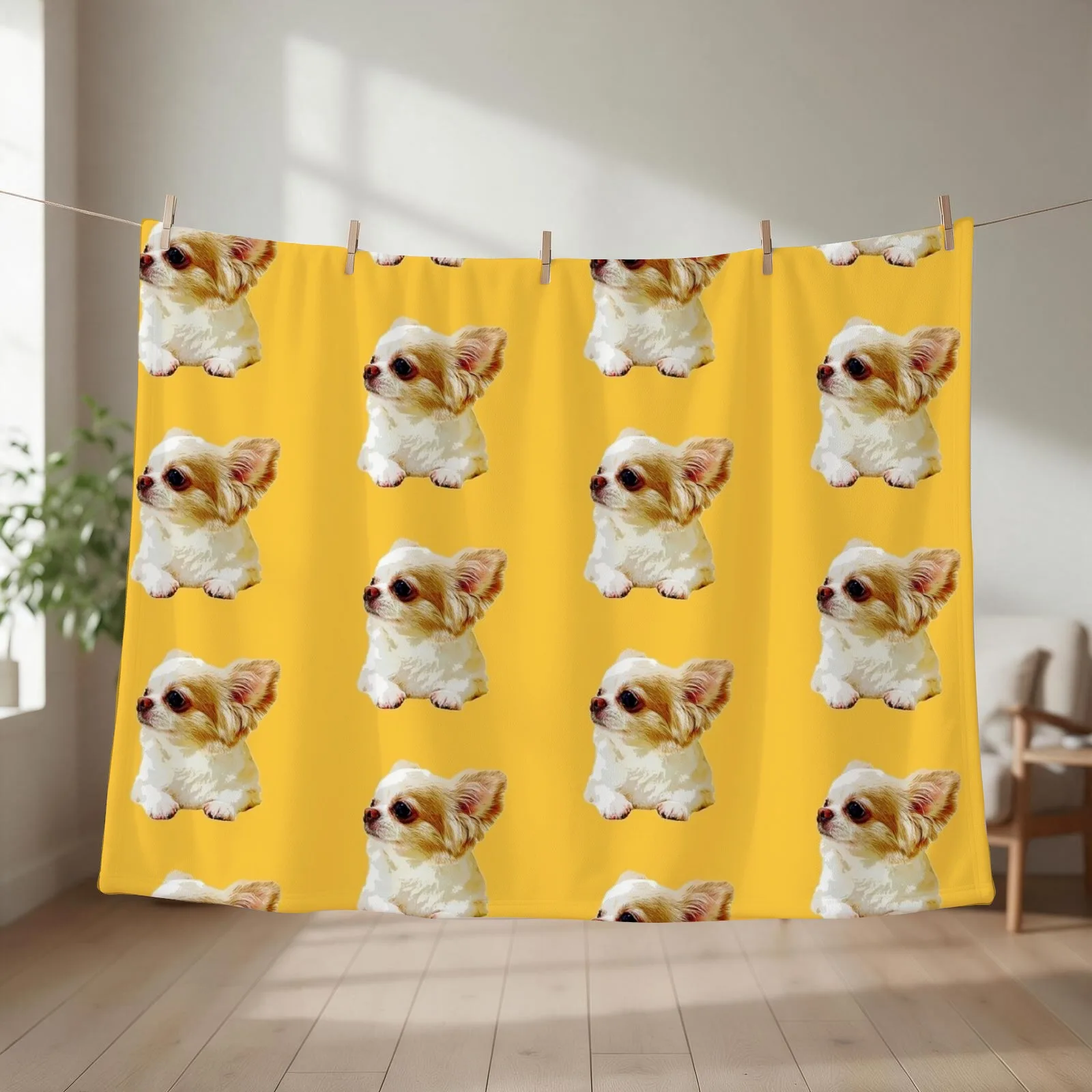 Chihuahua Puppy Dog Throw Blanket couch cozy soft plush fuzzy picnic outdoor blanket