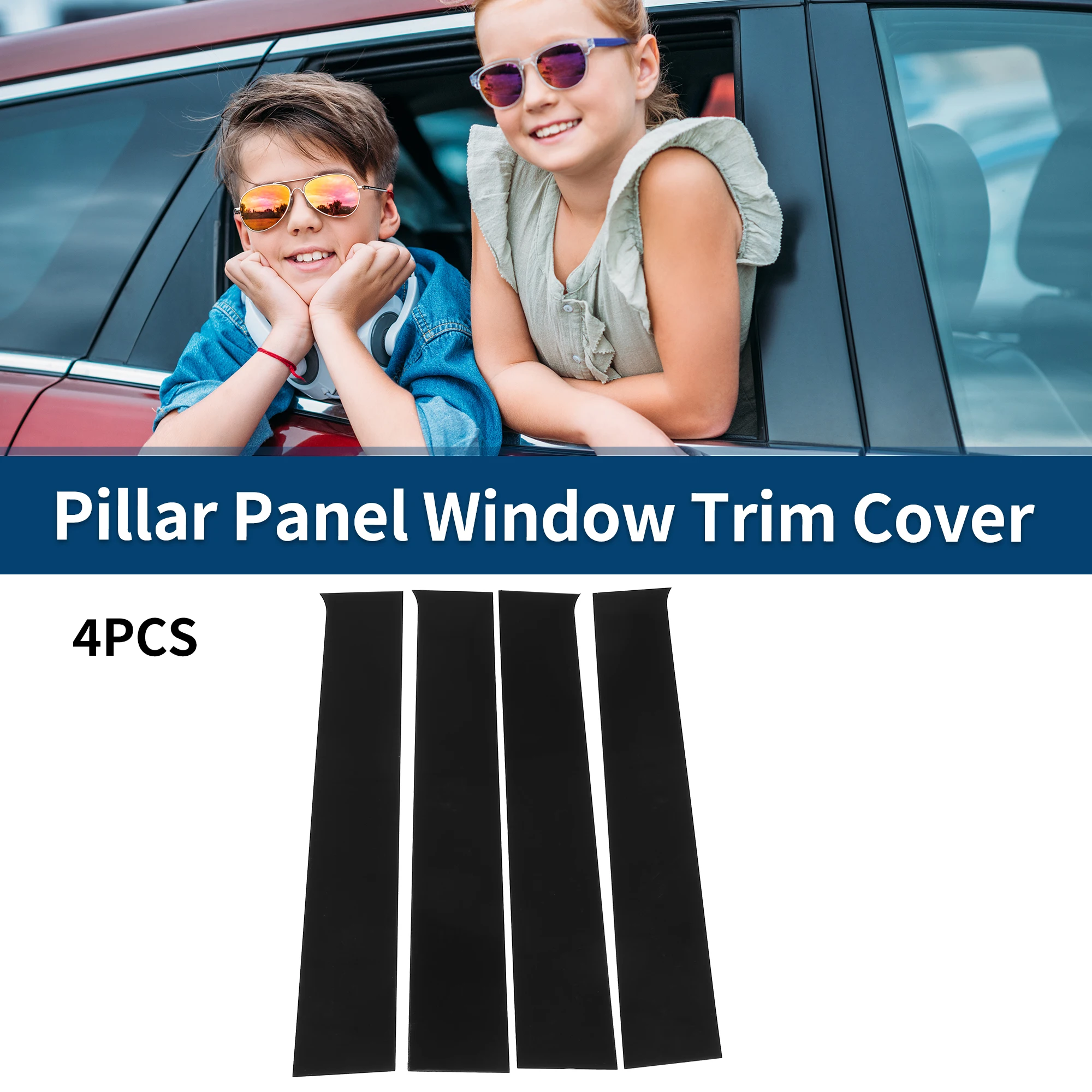 

X Autohaux 4 Pcs Car Pillar Window Trim Cover for Chevrolet Silverado 1500 2500 3500 2500 HD 3500 HD 2014 2015 2016 2017 2018