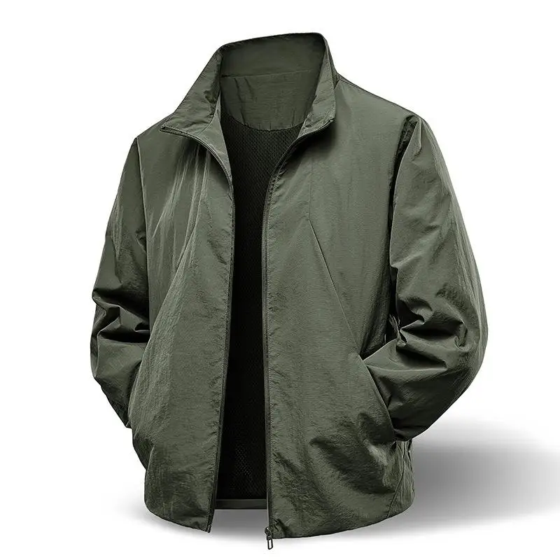 

Sportswear Short Jacket Men's Spring Autumn Stand Collar Running Outdoor Casual Coat Yangjing Brand Slim Fit Fleece Lined
