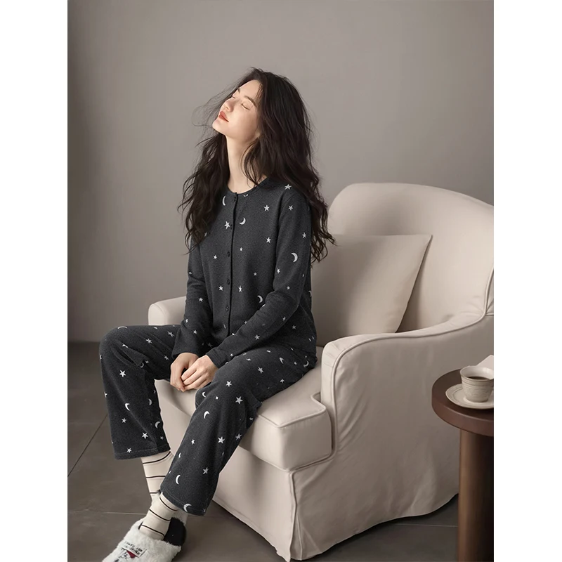 

Pajama Sets Embroidered Women Twill White Oversized Durable Ruffles Accent Collared Short Sleeve Capri Pants Summer Female Sleep