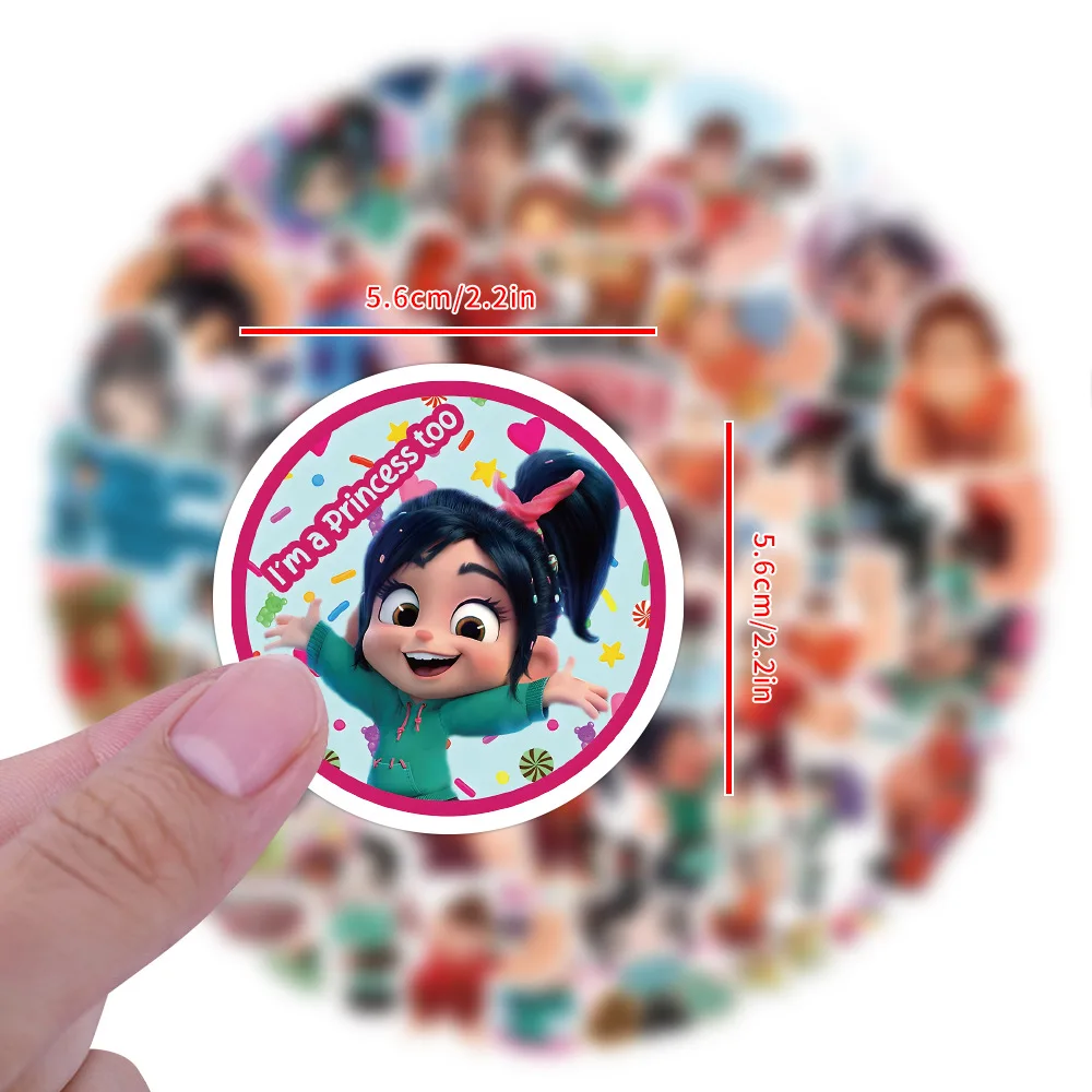 10/30/50PCS Disney Movie Ralph Breaks the Internet Stickers Cartoon Toys For Kids Skateboard Fridge Notebook PVC Sticker Gift