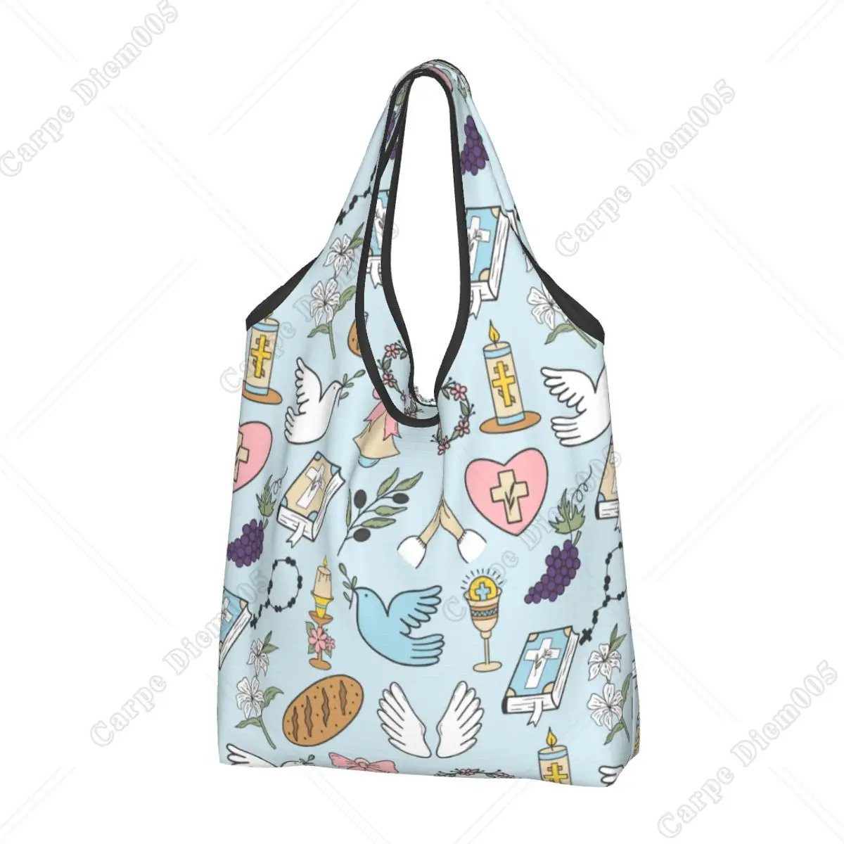 

Многоразовые христианские сумки для продуктов, складные, моющиеся в машине, сумка для покупок Иисуса Христа, большая эко-сумка для хранения